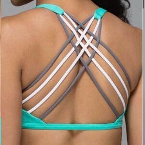 Lululemon Free To Be Bra (Wild) Bali Breeze/Slate/White Sports Bra Size 6
